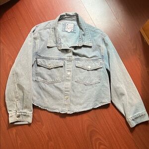 Stoosh vintage denim by 26‎ international Light Blue Relaxed cropped jacket XL